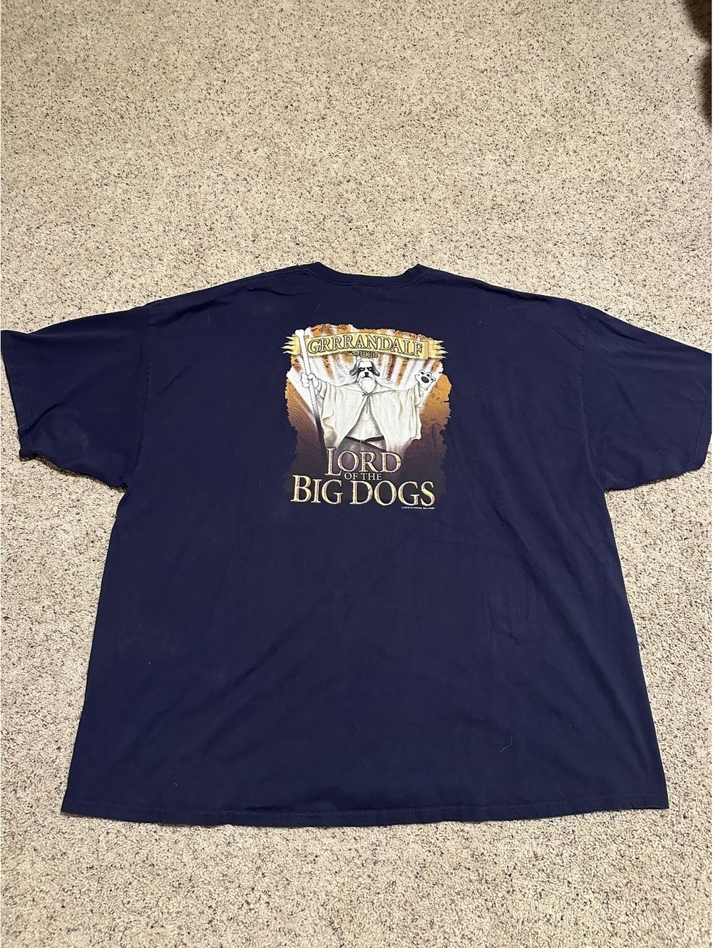 Big Dogs Navy Blue Grrrandalf Lord of the Big Dogs Graphic T-Shirt 3XL